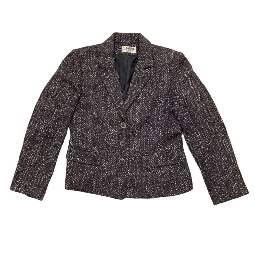 Gianni Petite Women's Knit Printed Blazer Size 8 Petite